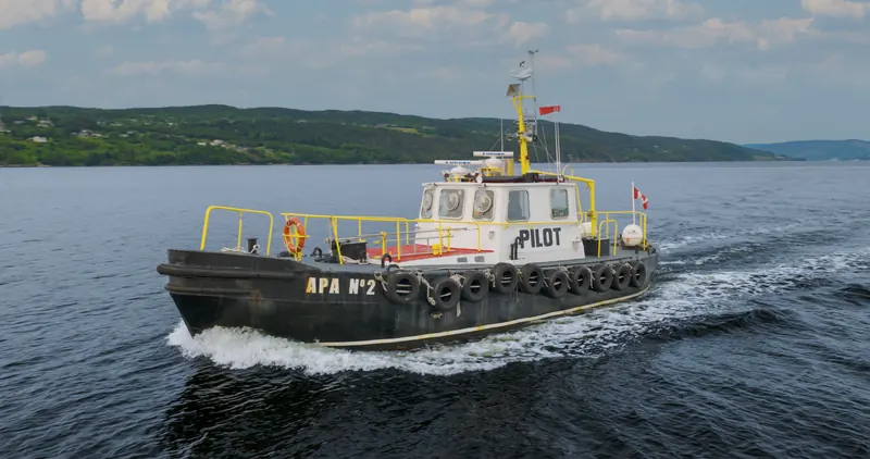 Pilot boat APA No. 2 underway in the Bay of Islands